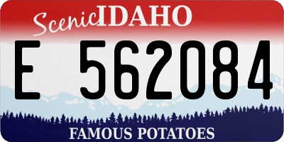 ID license plate E562084