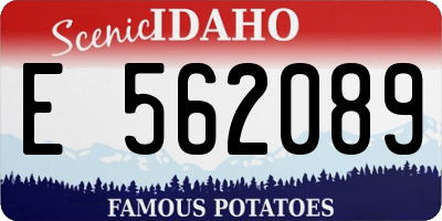 ID license plate E562089