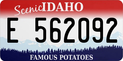 ID license plate E562092