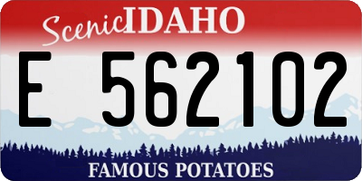 ID license plate E562102
