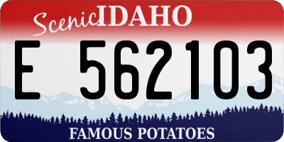 ID license plate E562103
