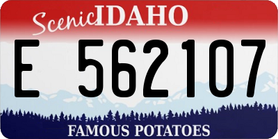 ID license plate E562107