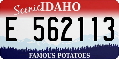 ID license plate E562113
