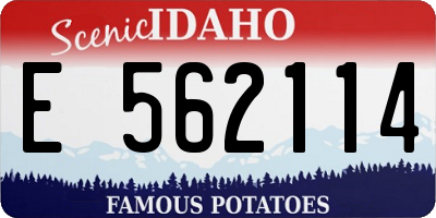 ID license plate E562114