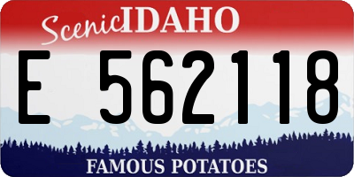ID license plate E562118