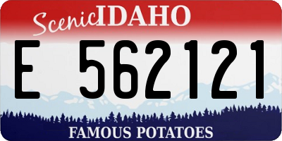 ID license plate E562121