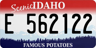 ID license plate E562122