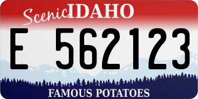 ID license plate E562123