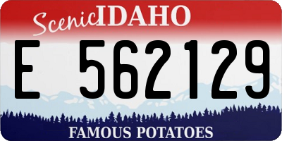 ID license plate E562129