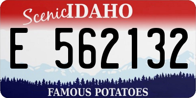 ID license plate E562132