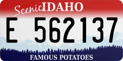 ID license plate E562137