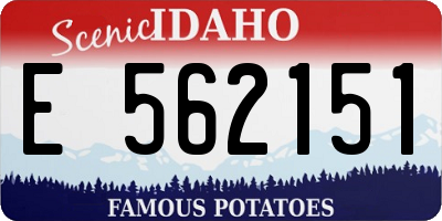 ID license plate E562151