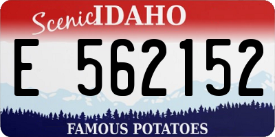 ID license plate E562152