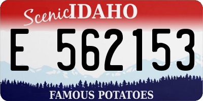 ID license plate E562153