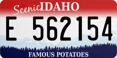ID license plate E562154