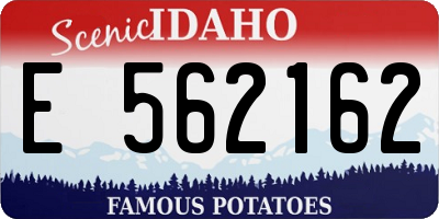 ID license plate E562162