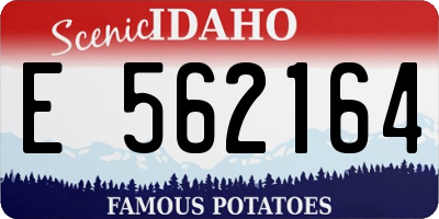 ID license plate E562164