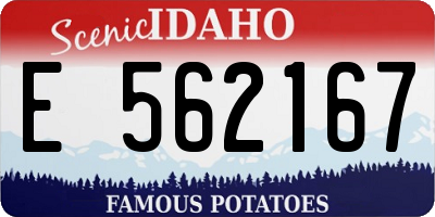 ID license plate E562167