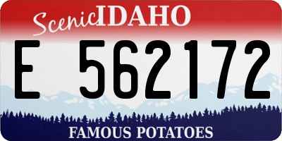 ID license plate E562172