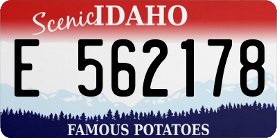 ID license plate E562178