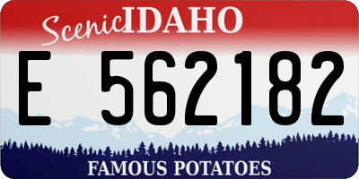 ID license plate E562182