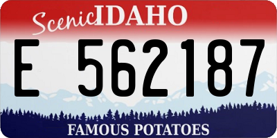 ID license plate E562187