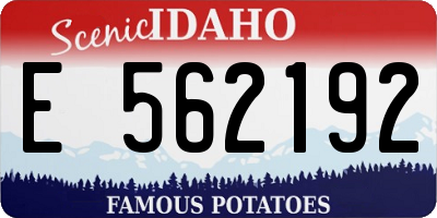 ID license plate E562192