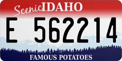 ID license plate E562214