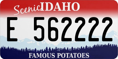 ID license plate E562222