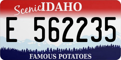 ID license plate E562235