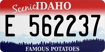 ID license plate E562237