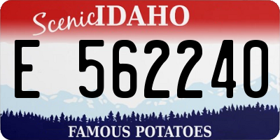 ID license plate E562240