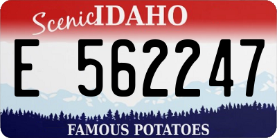 ID license plate E562247