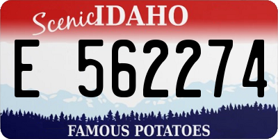 ID license plate E562274
