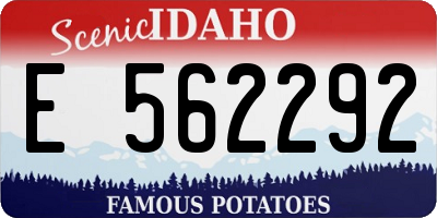 ID license plate E562292