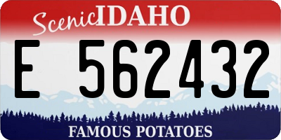 ID license plate E562432