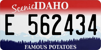 ID license plate E562434