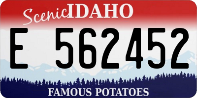 ID license plate E562452