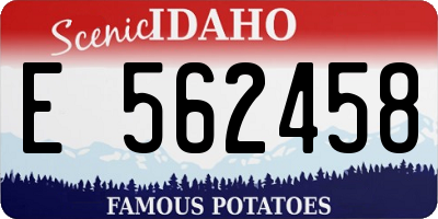 ID license plate E562458