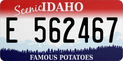 ID license plate E562467