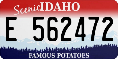 ID license plate E562472