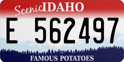 ID license plate E562497