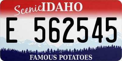 ID license plate E562545