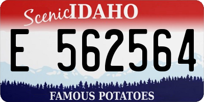 ID license plate E562564