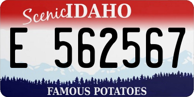 ID license plate E562567