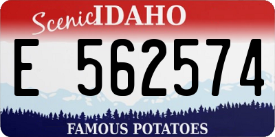 ID license plate E562574