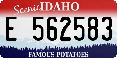 ID license plate E562583
