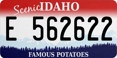 ID license plate E562622