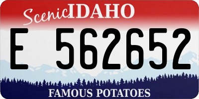ID license plate E562652