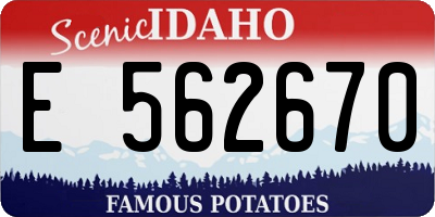 ID license plate E562670